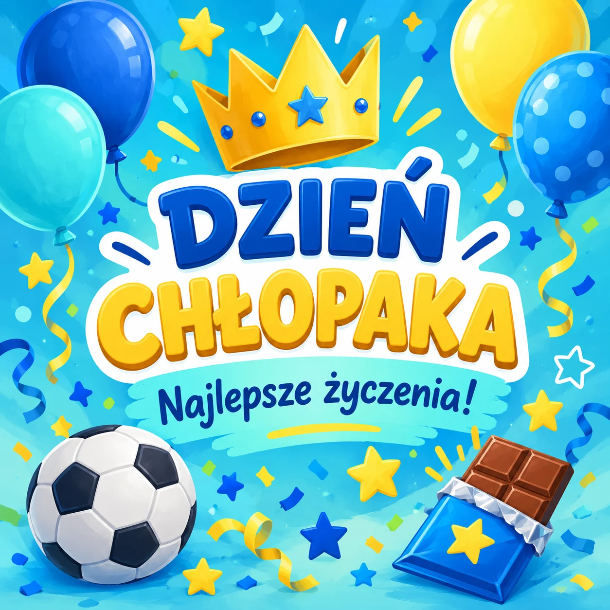 Obchody Dnia Chłopaka w Świetlicy „LIPA” w Łazach – chłopcy otrzymują od dziewczynek słodkie upominki, drobne prezenty