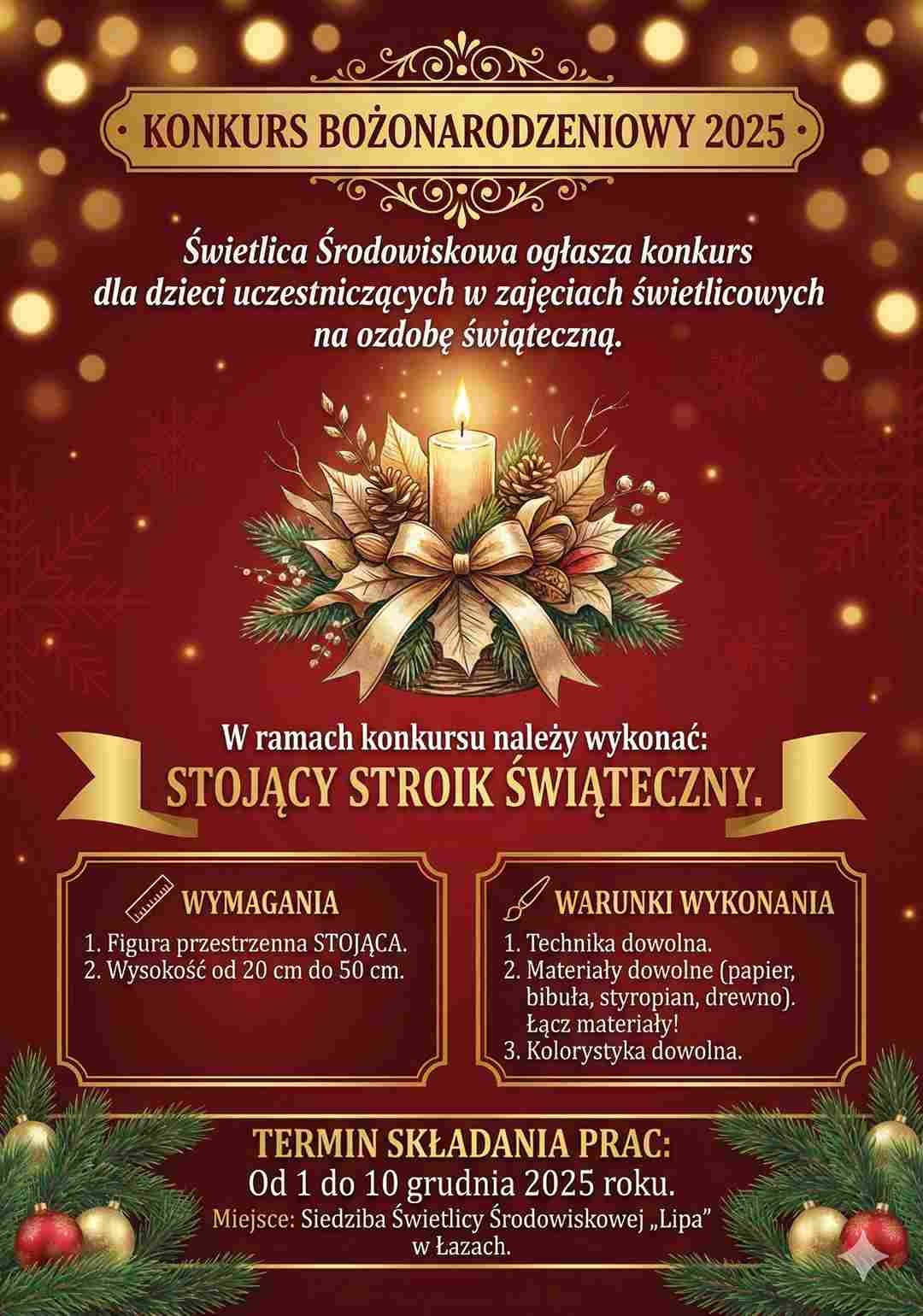 Zapraszamy do udzału w konkursie bożonarodzeniowym 2025